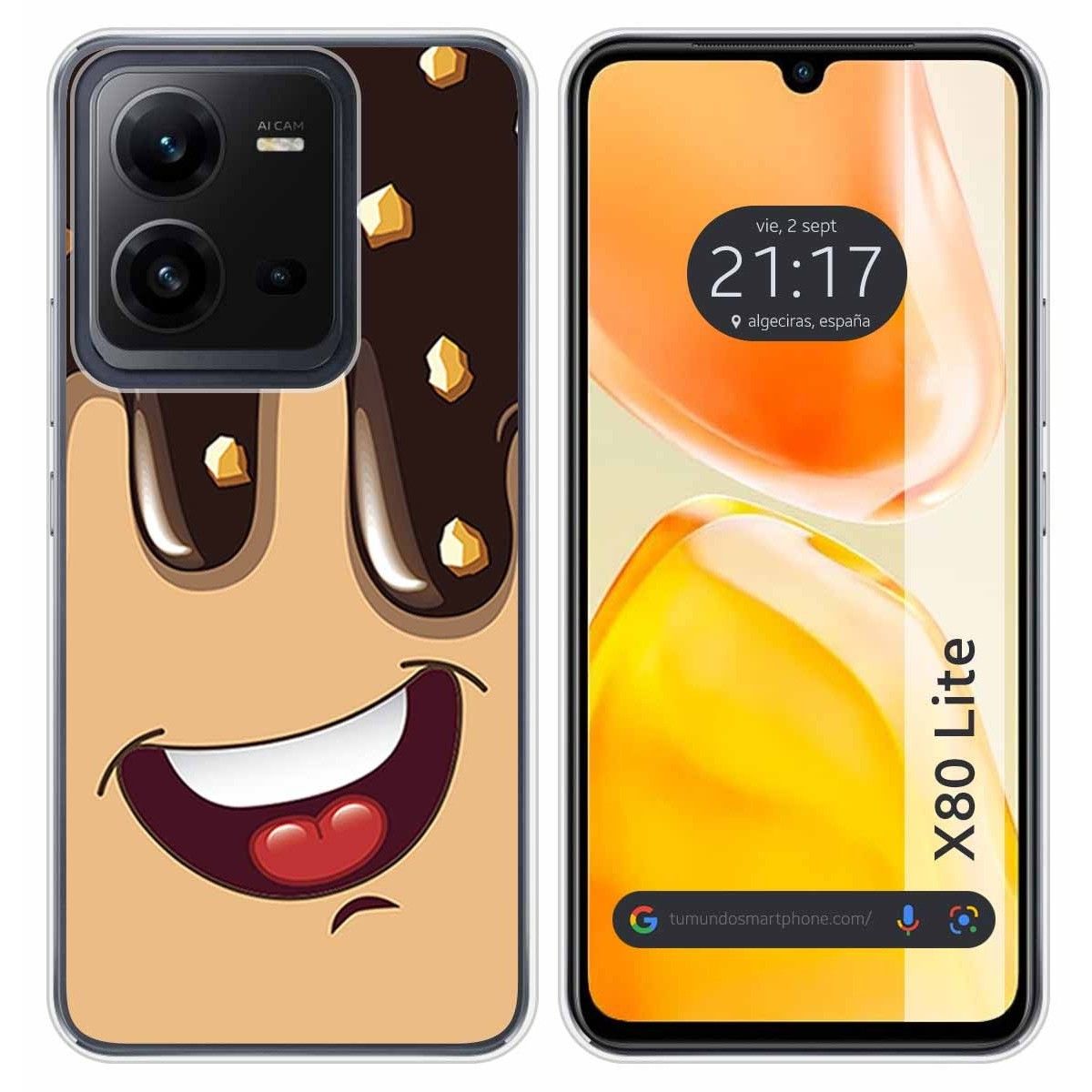 Funda Silicona para Vivo X80 Lite 5G diseño Helado Chocolate Dibujos
