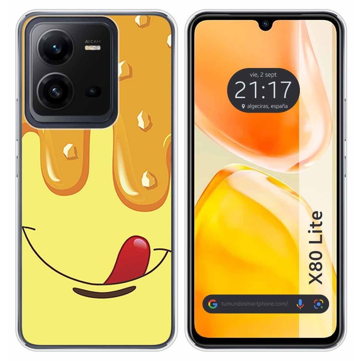 Funda Silicona para Vivo X80 Lite 5G diseño Helado Vainilla Dibujos