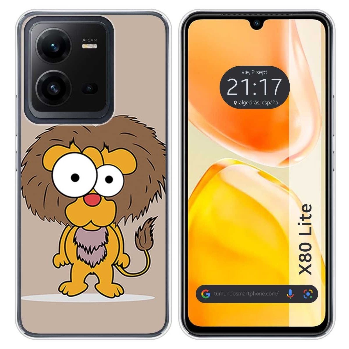 Funda Silicona para Vivo X80 Lite 5G diseño Leon Dibujos