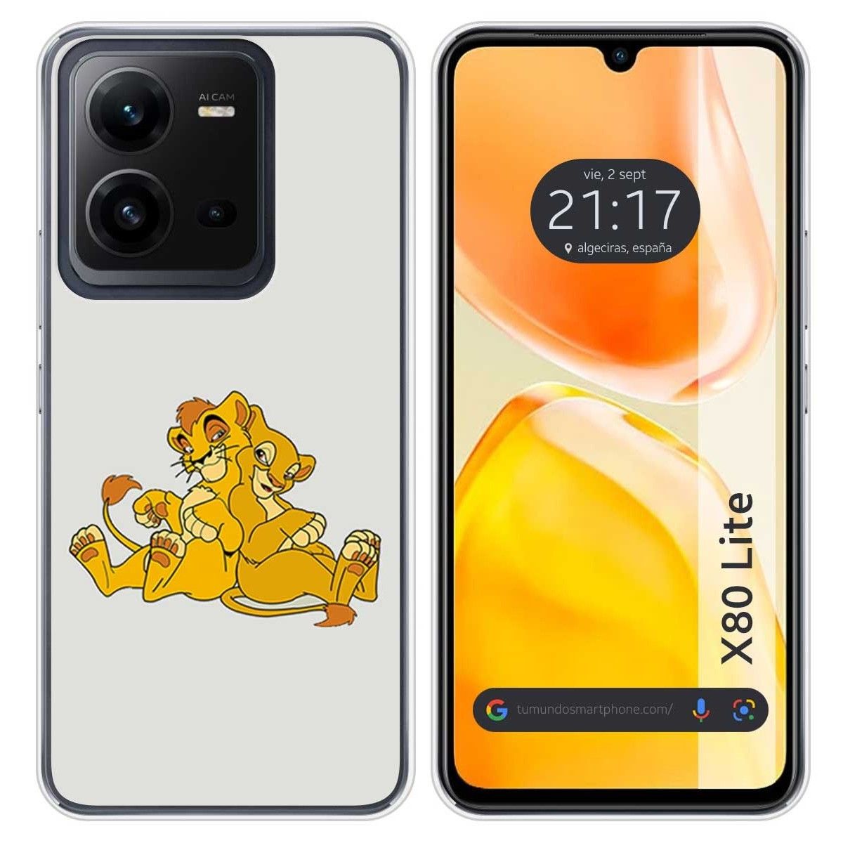Funda Silicona para Vivo X80 Lite 5G diseño Leones Dibujos