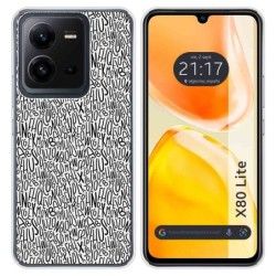 Funda Silicona para Vivo X80 Lite 5G diseño Letras Dibujos