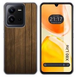 Funda Silicona para Vivo X80 Lite 5G diseño Madera Dibujos