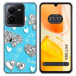 Funda Silicona para Vivo X80 Lite 5G diseño Mariposas Dibujos