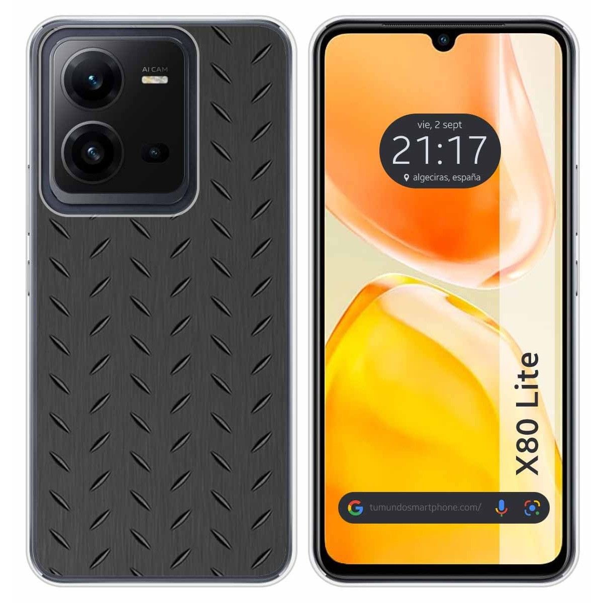 Funda Silicona para Vivo X80 Lite 5G diseño Metal Dibujos