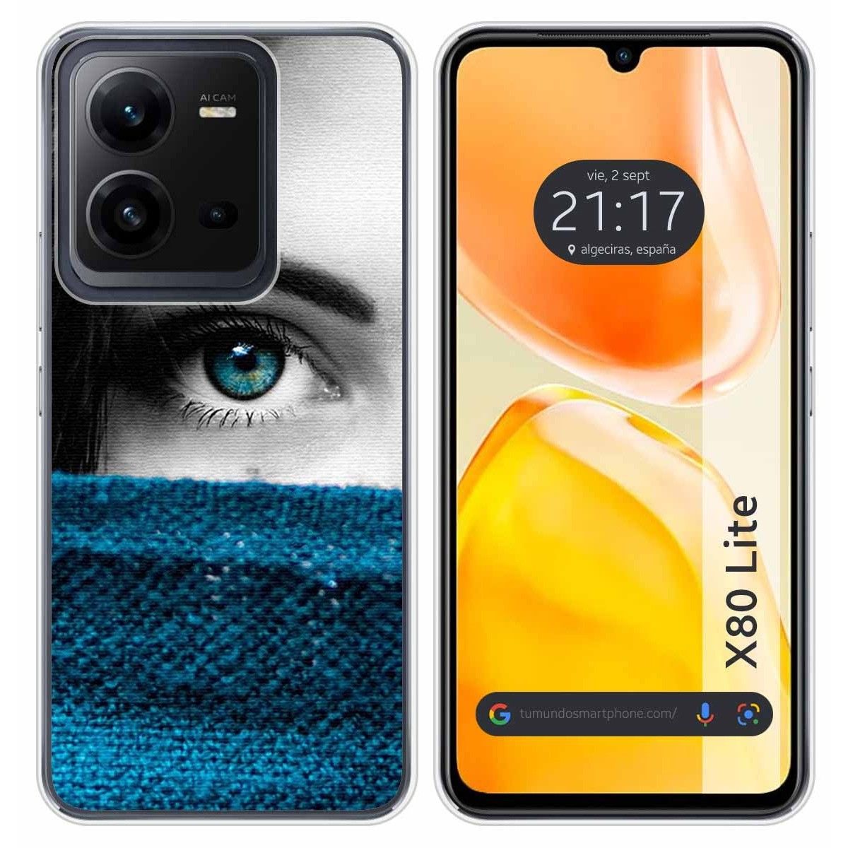Funda Silicona para Vivo X80 Lite 5G diseño Ojo Dibujos
