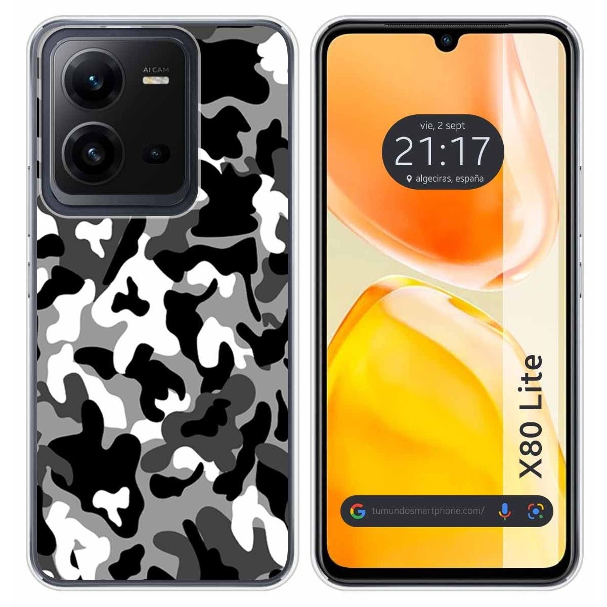Funda Silicona para Vivo X80 Lite 5G diseño Snow Camuflaje Dibujos