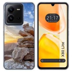 Funda Silicona para Vivo X80 Lite 5G diseño Sunset Dibujos