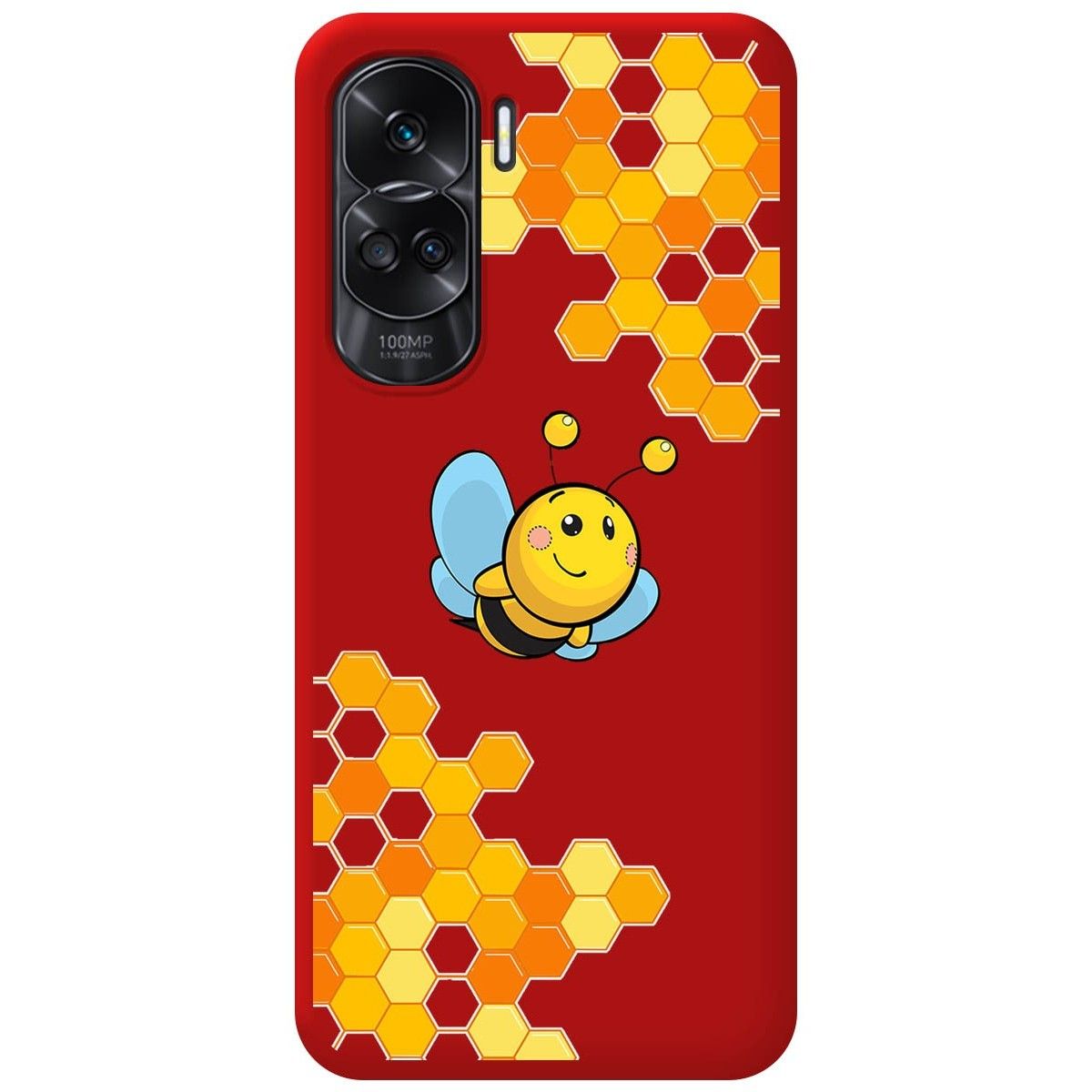 Funda Silicona Líquida Roja para Huawei Honor 90 5G diseño Abeja Dibujos