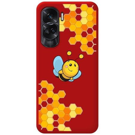 Funda Silicona Líquida Roja para Huawei Honor 90 5G diseño Abeja Dibujos