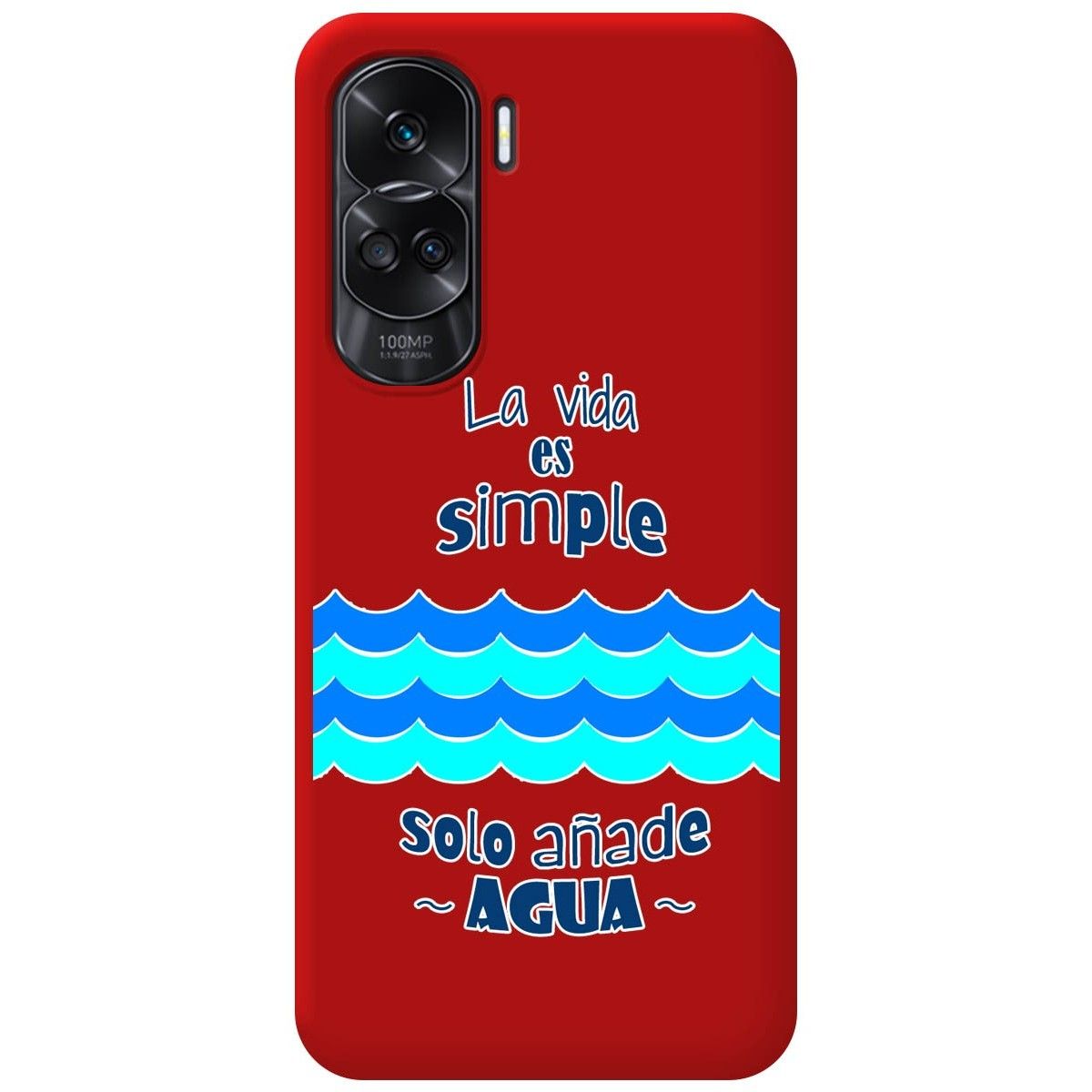 Funda Silicona Líquida Roja para Huawei Honor 90 5G diseño Agua Dibujos