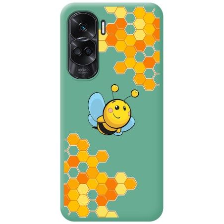 Funda Silicona Líquida Verde para Huawei Honor 90 5G diseño Abeja Dibujos