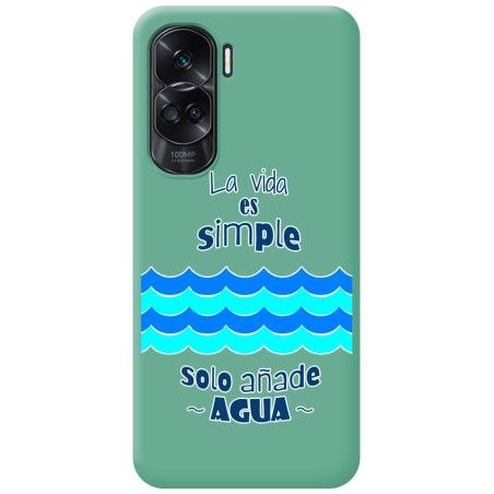 Funda Silicona Líquida Verde para Huawei Honor 90 5G diseño Agua Dibujos