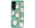 Funda Silicona Líquida Verde para Huawei Honor 90 5G diseño Cerdos Dibujos