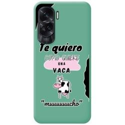 Funda Silicona Líquida Verde para Huawei Honor 90 5G diseño Vaca Dibujos