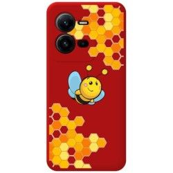 Funda Silicona Líquida Roja para Vivo X80 Lite 5G diseño Abeja Dibujos