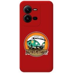 Funda Silicona Líquida Roja para Vivo X80 Lite 5G diseño Adventure Dibujos