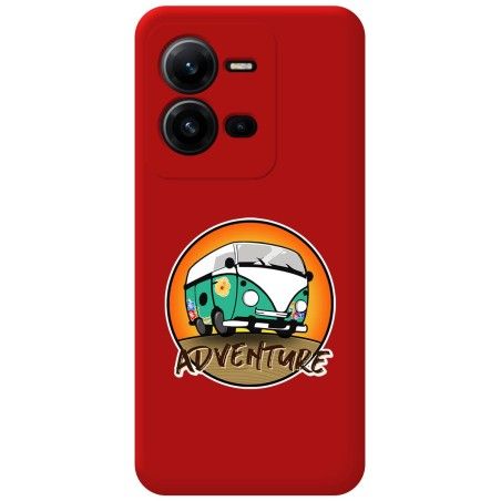 Funda Silicona Líquida Roja para Vivo X80 Lite 5G diseño Adventure Dibujos
