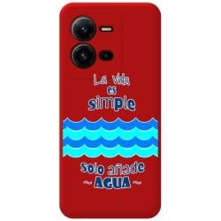 Funda Silicona Líquida Roja para Vivo X80 Lite 5G diseño Agua Dibujos