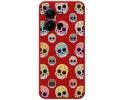 Funda Silicona Líquida Roja para Vivo X80 Lite 5G diseño Catrina Dibujos