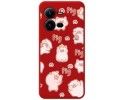 Funda Silicona Líquida Roja para Vivo X80 Lite 5G diseño Cerdos Dibujos