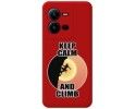 Funda Silicona Líquida Roja para Vivo X80 Lite 5G diseño Mujer Escalada Dibujos