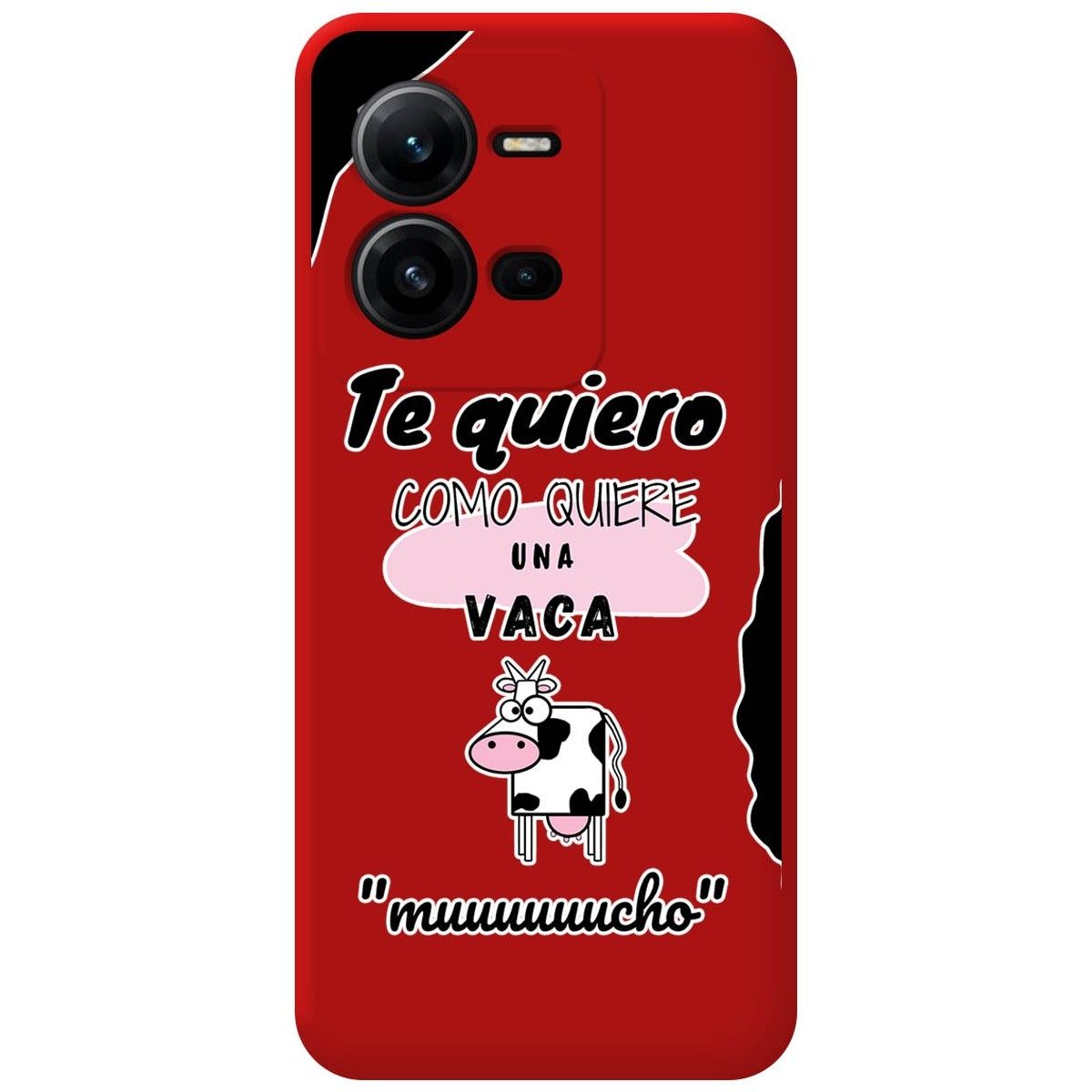 Funda Silicona Líquida Roja para Vivo X80 Lite 5G diseño Vaca Dibujos