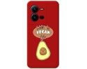Funda Silicona Líquida Roja para Vivo X80 Lite 5G diseño Vegan Life Dibujos