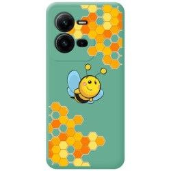 Funda Silicona Líquida Verde para Vivo X80 Lite 5G diseño Abeja Dibujos