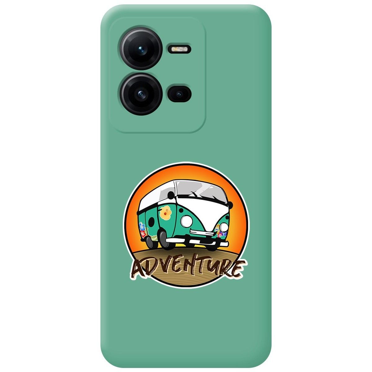 Funda Silicona Líquida Verde para Vivo X80 Lite 5G diseño Adventure Dibujos