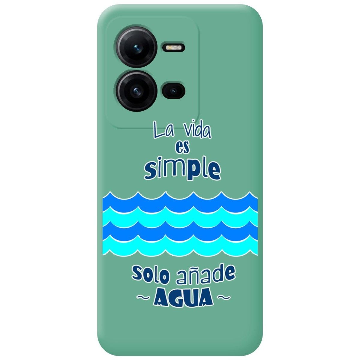 Funda Silicona Líquida Verde para Vivo X80 Lite 5G diseño Agua Dibujos