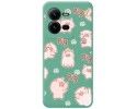 Funda Silicona Líquida Verde para Vivo X80 Lite 5G diseño Cerdos Dibujos