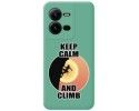 Funda Silicona Líquida Verde para Vivo X80 Lite 5G diseño Mujer Escalada Dibujos