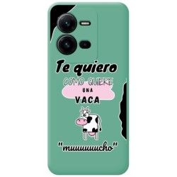 Funda Silicona Líquida Verde para Vivo X80 Lite 5G diseño Vaca Dibujos