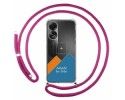 Personaliza tu Funda Colgante Transparente para Oppo A78 4G con Cordon Rosa Fucsia Dibujo Personalizada