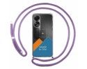 Personaliza tu Funda Colgante Transparente para Oppo A78 4G con Cordon Morado Dibujo Personalizada
