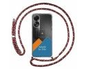 Personaliza tu Funda Colgante Transparente para Oppo A78 4G con Cordon Rosa / Dorado Dibujo Personalizada