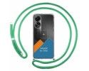 Personaliza tu Funda Colgante Transparente para Oppo A78 4G con Cordon Verde Agua Dibujo Personalizada