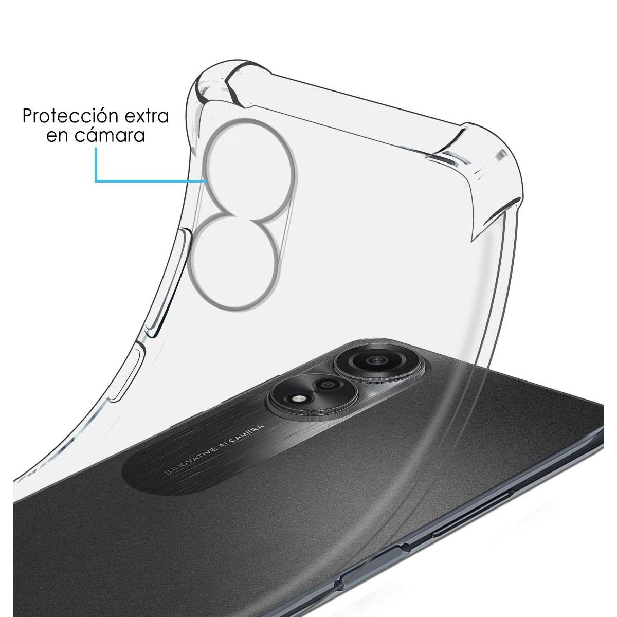 Funda Silicona Antigolpes Transparente para Oppo A78 4G