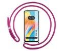 Funda Colgante Transparente para Oppo A78 4G con Cordon Rosa Fucsia
