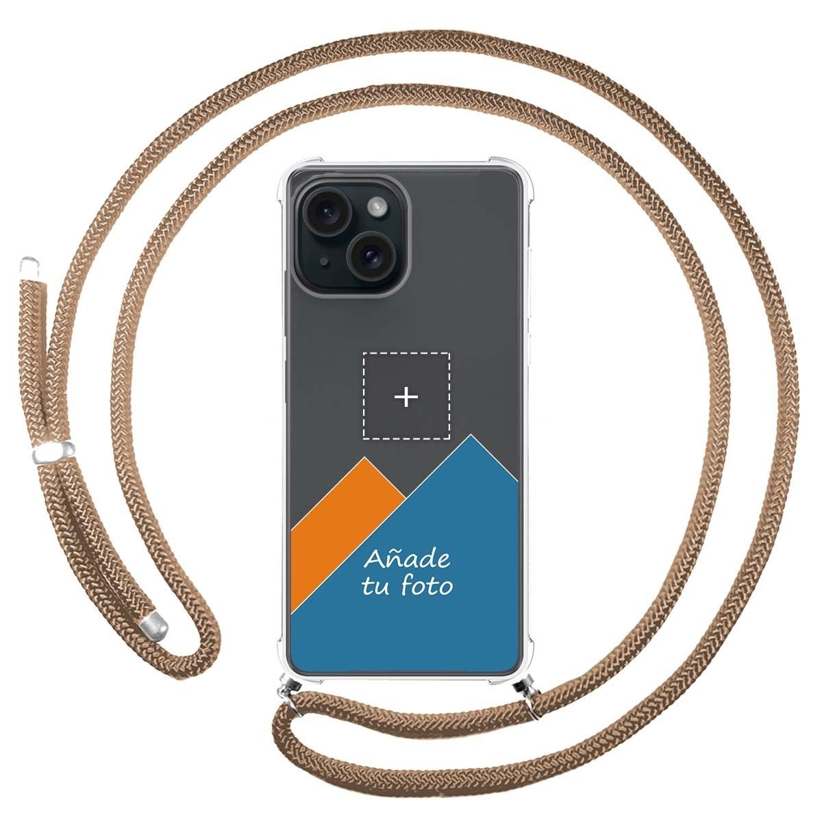 Personaliza tu Funda Colgante Transparente para Iphone 15 (6.1) con Cordon Camel Dibujo Personalizada