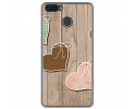 Funda Gel Tpu para Cubot H3 Diseño Corazones Madera Dibujos