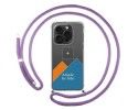 Personaliza tu Funda Colgante Transparente para Iphone 15 Pro (6.1) con Cordon Morado Dibujo Personalizada