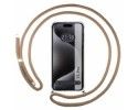 Funda Colgante Transparente para Iphone 15 Pro (6.1) con Cordon Camel