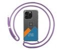 Personaliza tu Funda Colgante Transparente para Iphone 15 Pro Max (6.7) con Cordon Morado Dibujo Personalizada