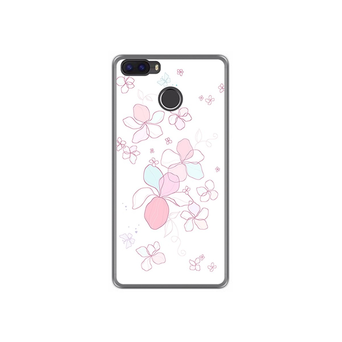 Funda Gel Tpu para Cubot H3 Diseño Flores Minimal Dibujos