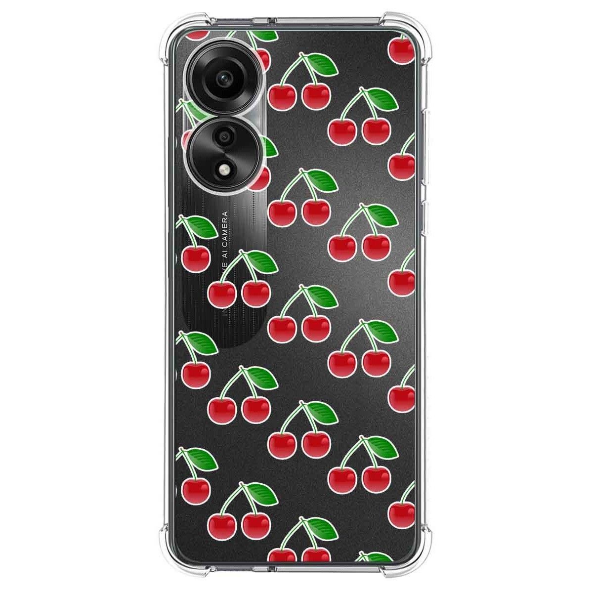 Funda Silicona Antigolpes para Oppo A78 4G diseño Cerezas Dibujos
