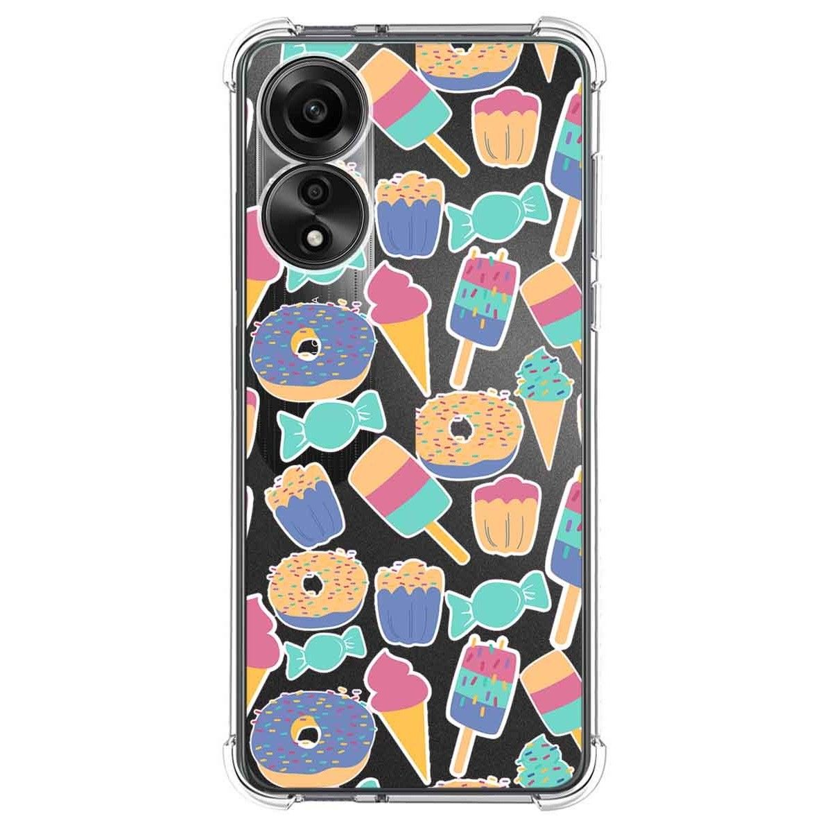 Funda Silicona Antigolpes para Oppo A78 4G diseño Dulces 02 Dibujos