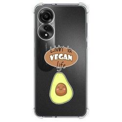 Funda Silicona Antigolpes para Oppo A78 4G diseño Vegan Life Dibujos