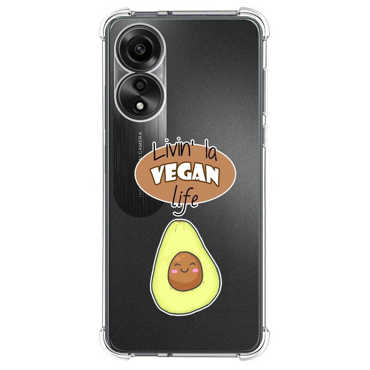 Funda Silicona Antigolpes para Oppo A78 4G diseño Vegan Life Dibujos