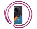 Personaliza tu Funda Colgante Transparente para Oneplus 11 5G con Cordon Rosa Fucsia Dibujo Personalizada
